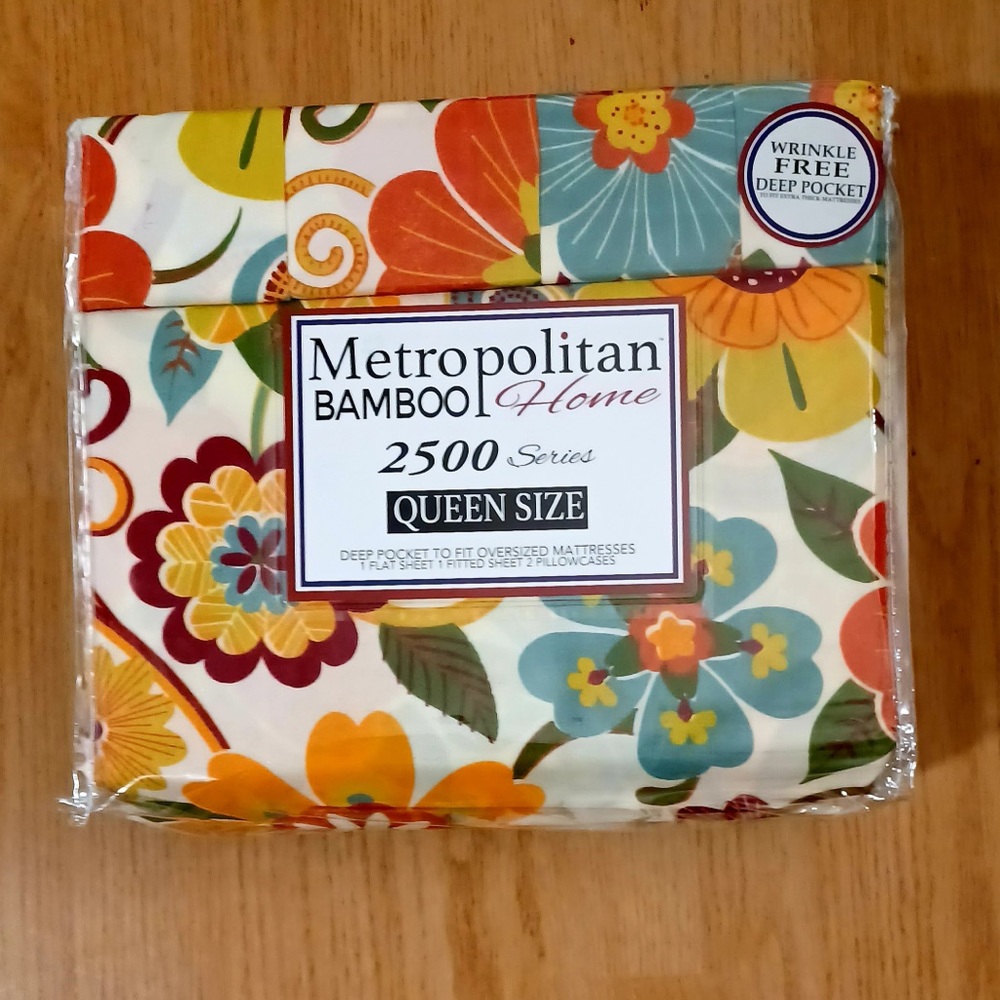 🆕NWT Metropolitan Bamboo Home 4-PC Sheet S